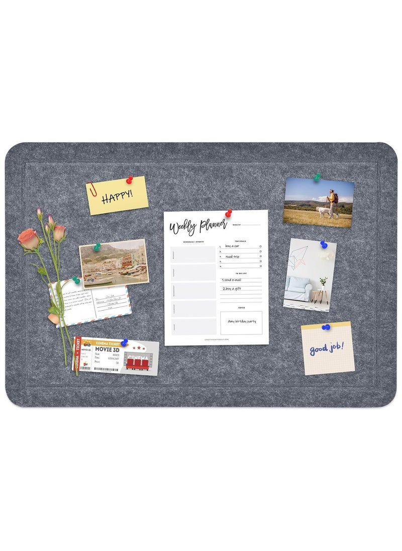TOMSHOO 1pc Large Felt Bulletin Board,Bulletin Boards for School,Home,Kitchen & Office Walls,Dark Grey  - Image 2
