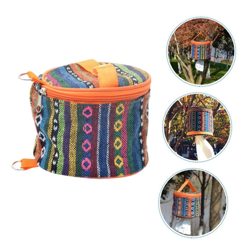 Quilted Ethnic Style Decorative Tissue Box Holder Bag For Paper Towel Napkins - Image 4