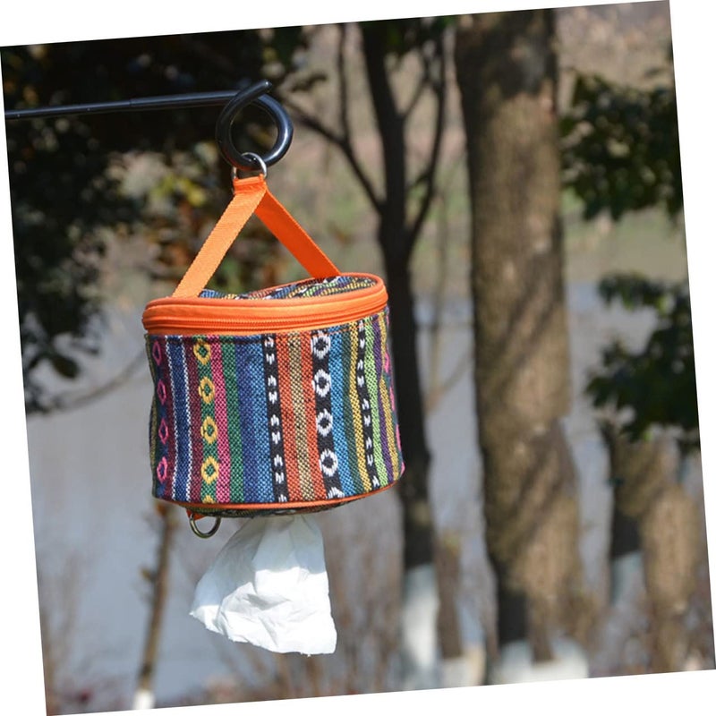 Quilted Ethnic Style Decorative Tissue Box Holder Bag For Paper Towel Napkins - Image 5