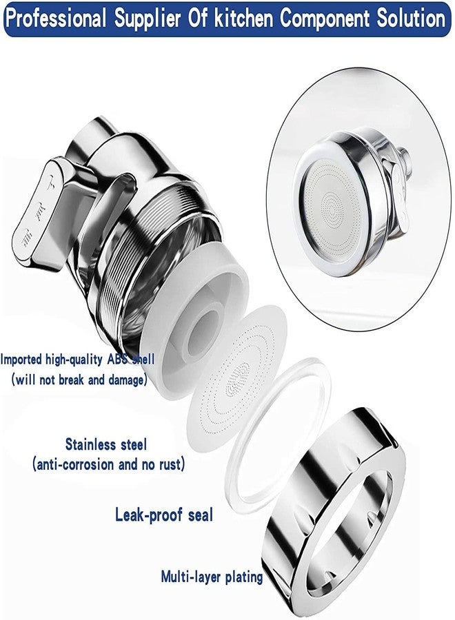 Leeonz Swivel Kitchen Sink Faucet Aerator Water Saving Tap Aerator Anti-Splash Sink Sprayer Faucet Nozzle Head, Water Saving Faucet Aerator Chrome for Kitchen, Bathroom - Image 3