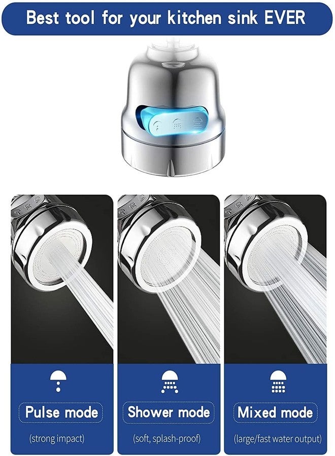 Leeonz Swivel Kitchen Sink Faucet Aerator Water Saving Tap Aerator Anti-Splash Sink Sprayer Faucet Nozzle Head, Water Saving Faucet Aerator Chrome for Kitchen, Bathroom - Image 4