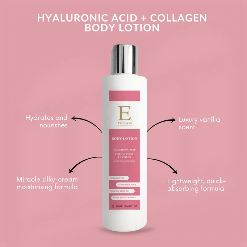 إيرث سكين لندن Hyaluronic Acid + Collagen Body Lotion 250ml
