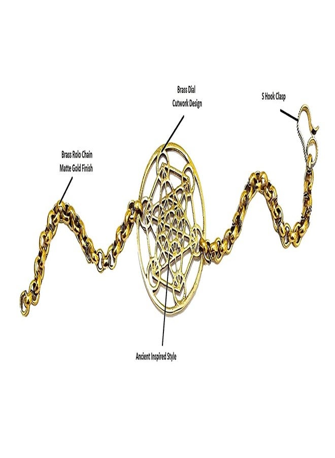 ATHZ Golden Bracelet for Men with matte gold finish cutwork dial 5 mm thick Rolo chain Bracelets with S hook Clasp for Men | Boys brass bracelets - Image 4