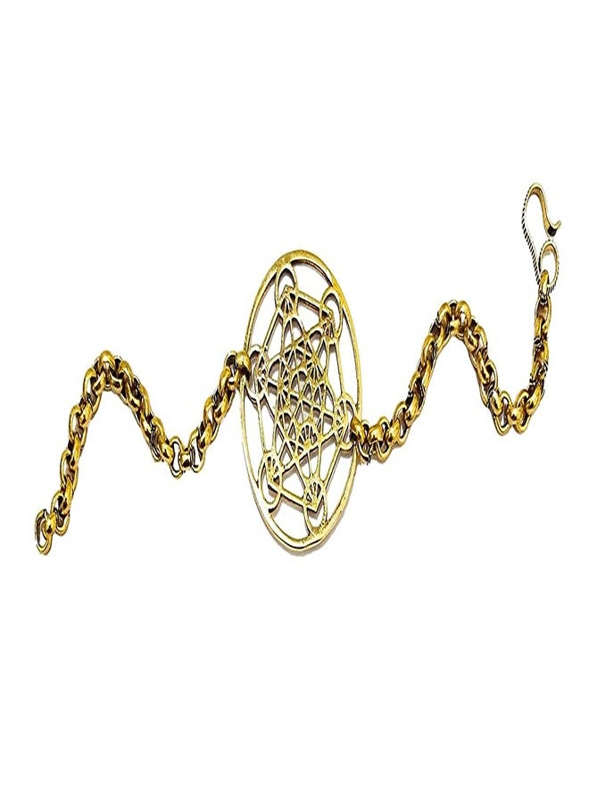 ATHZ Golden Bracelet for Men with matte gold finish cutwork dial 5 mm thick Rolo chain Bracelets with S hook Clasp for Men | Boys brass bracelets - Image 1