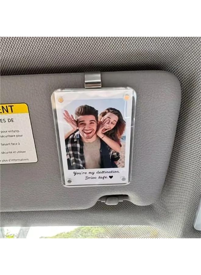 Blue Car Sun Visor Photo Frame Clip 12pcs Driving Keepsake Auto Interior Decor Couples Gift - Image 5