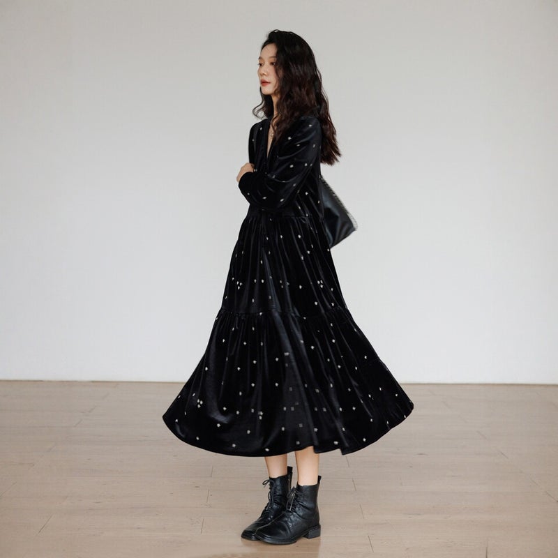 Hepburn style dress, elegant feminine daily styling - Image 4