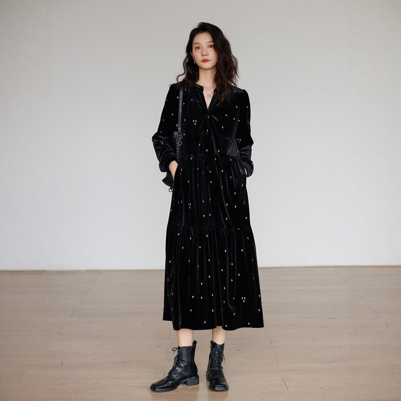 Hepburn style dress, elegant feminine daily styling - Image 3