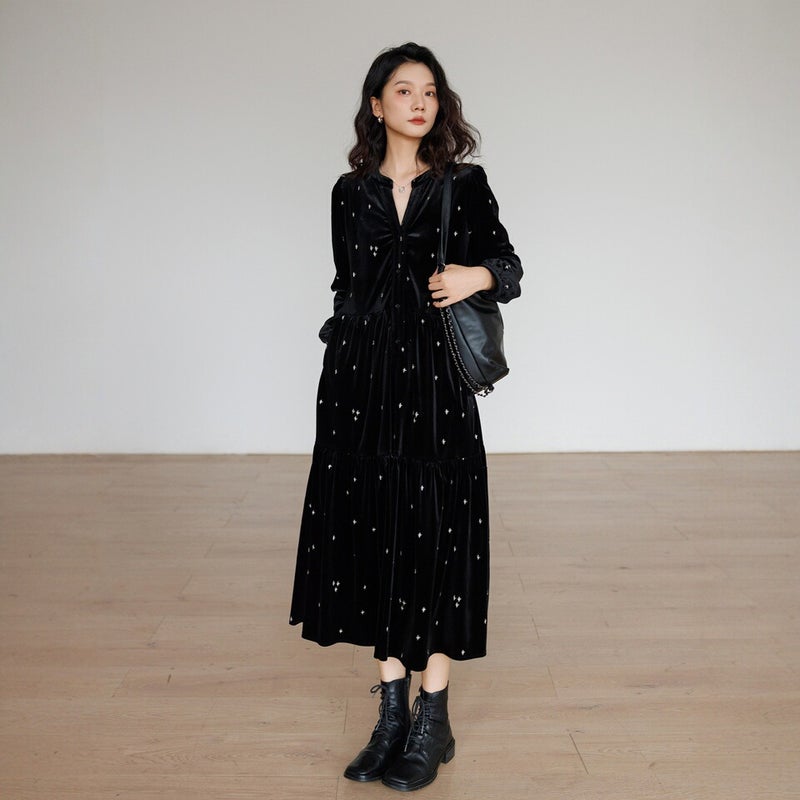 Hepburn style dress, elegant feminine daily styling - Image 2