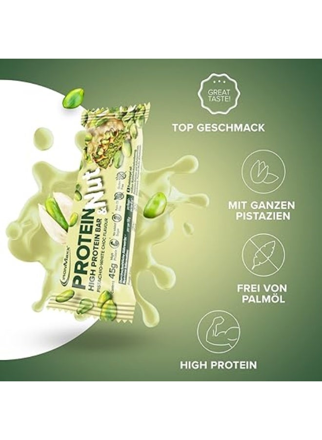 IronMaxx Protein & Nuts Bar | 24 x 45 g | Pistachio White Chocolate - Image 2