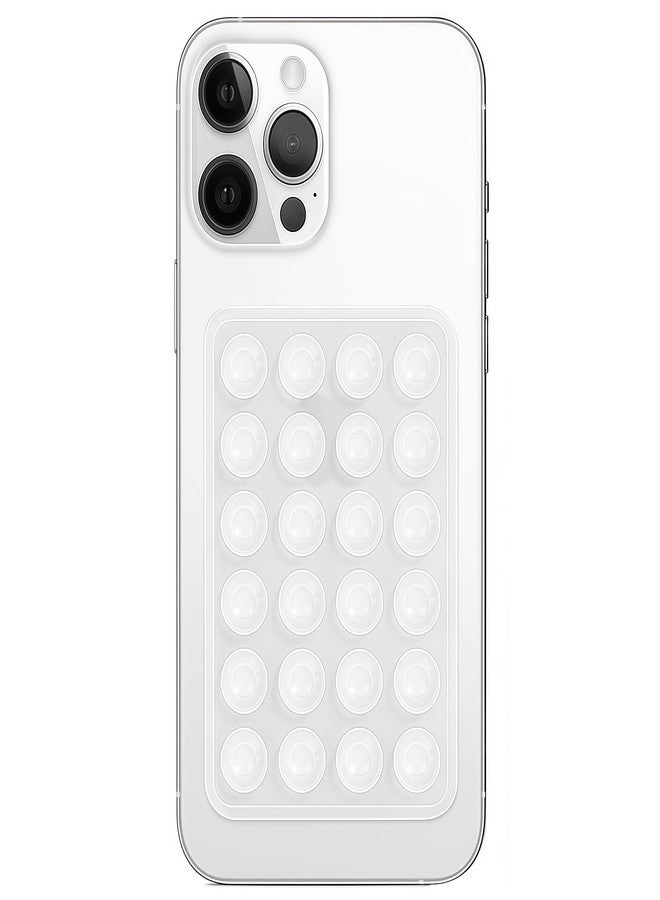 Galundge Silicone Suction Phone Case Mount, Non Slip Sticky Phone Grip for Cellphone, Silicon Adhesive Suction Cup Phone Mount, Strong Grip Holder for Selfies and Videos (Translucent) - Image 1