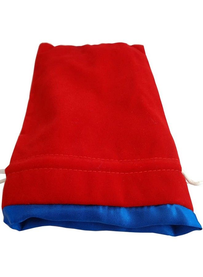 Metallic Dice Games Velvet Dice Bag With Satin Liner 6"X8" Redvelvetdicebagwithbluesatin - Image 2