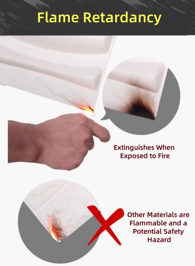 بيوينتي لوحة حائط ثلاثية الأبعاد، لوحة حائط مزخرفة ثلاثية الأبعاد، ورق حائط ثلاثي الأبعاد من البولي فينيل كلوريد متعدد الملمس PVC، غطاء حائط ماسي مزخرف لجدار غرفة المعيشة غرفة نوم مكتب الفندق 30 × 30 سم/12 - Image 3