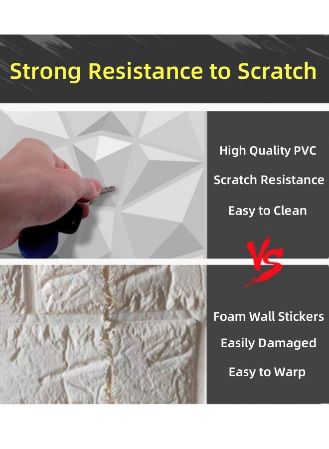 بيوينتي لوحة حائط ثلاثية الأبعاد، لوحة حائط مزخرفة ثلاثية الأبعاد، ورق حائط ثلاثي الأبعاد من البولي فينيل كلوريد متعدد الملمس PVC، غطاء حائط ماسي مزخرف لجدار غرفة المعيشة غرفة نوم مكتب الفندق 30 × 30 سم/12 - Image 5