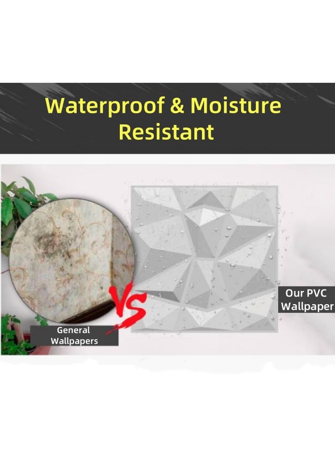 بيوينتي لوحة حائط ثلاثية الأبعاد، لوحة حائط مزخرفة ثلاثية الأبعاد، ورق حائط ثلاثي الأبعاد من البولي فينيل كلوريد متعدد الملمس PVC، غطاء حائط ماسي مزخرف لجدار غرفة المعيشة غرفة نوم مكتب الفندق 30 × 30 سم/12 - Image 4