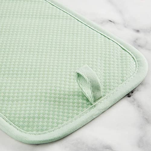 KitchenAid Gingham Pot Holder 2-Pack Set, Pistachio, 7"x10" - Image 4
