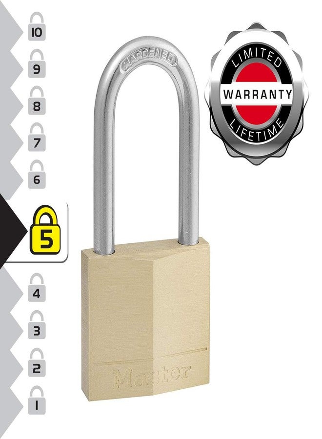 Master Lock 140DLF Solid Brass Padlock with Key, 1 Pack - Image 3