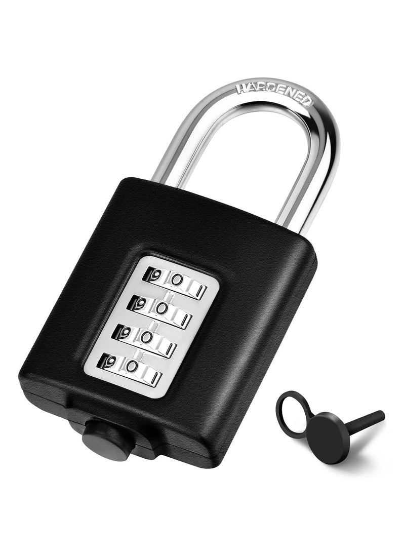 Combination Padlock Outdoor Weatherproof Padlocks Outdoor Heavy Duty Small Padlock Locker with Code Lock for Gym School Home Garage Hasp Locker Bike Lock  - Image 1