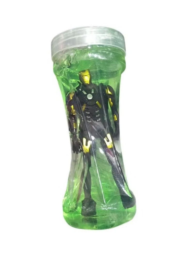 Crystal Slime Bottle with Superhero Figure (Green) 
