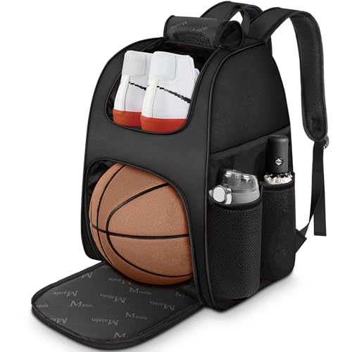 MATEIN Basketball Bag, Sturdy Soccer Bag with Ball Holder & Shoe Compartment, Large Basketball Backpack for Training Equipment, Water Resistant Sports Ball Backpack Fits Volleyball Football, Colorful - Image 1