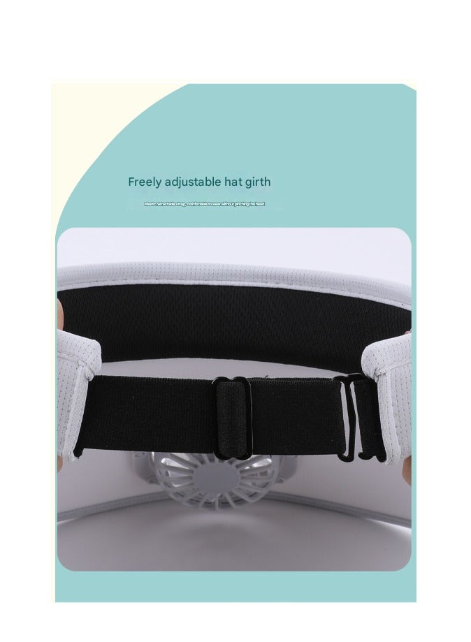Generic Summer Women's Sun Hat with Built-in Rechargeable Fan - UV Protection, Breathable Open Top, Adjustable, Stylish Bow for Beach, Hiking and Outdoor Activities - ferrous - Image 5