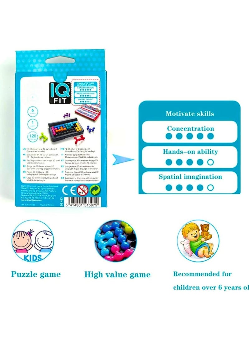 جوليتي إل إل سي لعبة السفر IQ Fit 3D - لعبة تحفيز الدماغ لبناء المهارات المعرفية للأطفال والكبار | 120 تحديًا في حالة السفر الملائمة | لعبة ألغاز تعليمية للأعمار من 6 سنوات فما فوق - Image 2