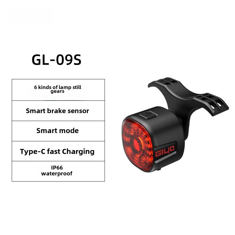 Generic GIYO Intelligent Brake Tail Light for Cycling GL09S (intelligent brake tail light) (one year warranty, only replacement without repair)