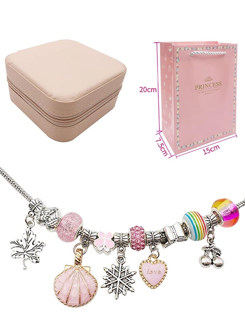 Omelo Bracelet Making Kit for Girls, 68PCS Charm Bracelets Kit with Jewelry Box, Jewelry Charms, Bracelets for DIY Craft, Bracelet Gift for Adults and Kids，Present For 6-12 Year Old Girl - Image 2