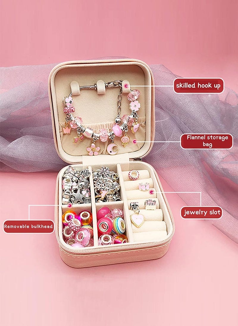 Omelo Bracelet Making Kit for Girls, 68PCS Charm Bracelets Kit with Jewelry Box, Jewelry Charms, Bracelets for DIY Craft, Bracelet Gift for Adults and Kids，Present For 6-12 Year Old Girl - Image 3