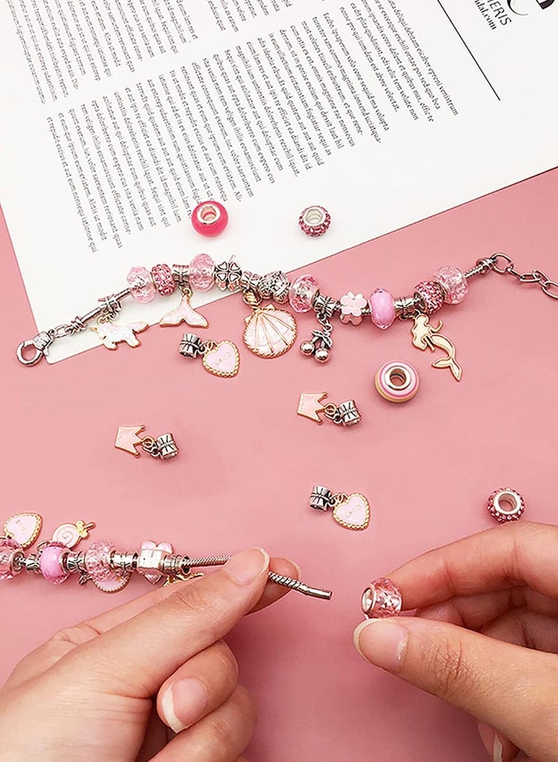 Omelo Bracelet Making Kit for Girls, 68PCS Charm Bracelets Kit with Jewelry Box, Jewelry Charms, Bracelets for DIY Craft, Bracelet Gift for Adults and Kids，Present For 6-12 Year Old Girl - Image 5