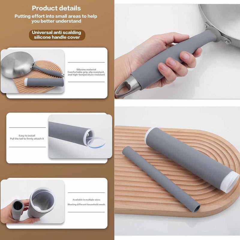TGOPIT Pot Handle Heat Insulation Silicon Cover, Cast Iron Handle Cover Hot Skillet Pot Holder Cover Sleeve Silicone Anti-Scald Handle Self-retracting Handle Cover for Pots, Pan, Spatula (Small) - Image 3