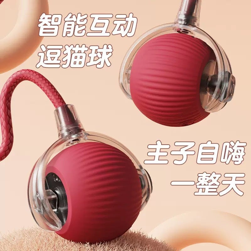 Interactive Cat Toy Auto Rolling Ball with Rope - Image 2
