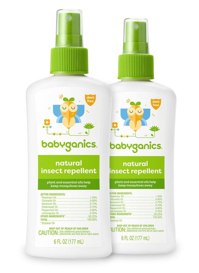 Babyganics - Insect Spray, 6oz, 2 pack, Made with Plant and Essential Oils, Packaging May Vary - Image 1