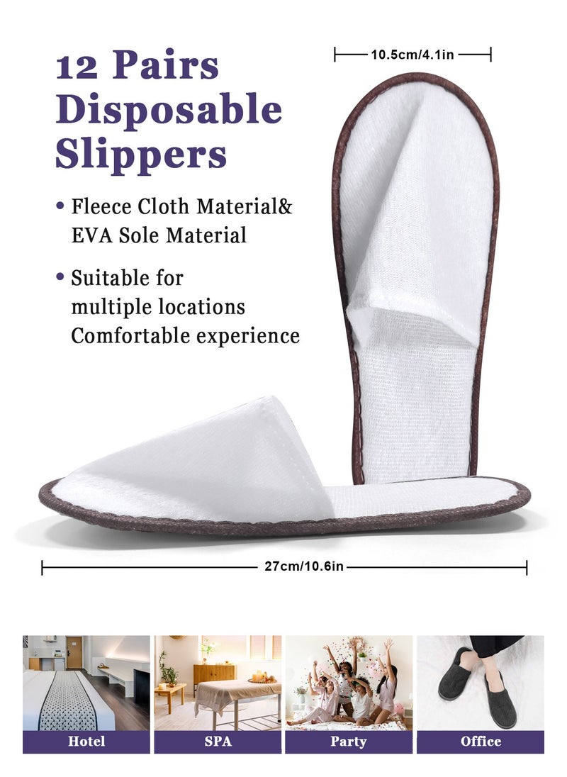 12 Pairs Disposable Bath Slippers for Guests - Bulk Slipper Pack for Hotel, Spa, Travel, Shoeless Home,  Closed Toe Include Different Colour - pzsku/ZB8131F5EDDD01D85660AZ/45/_/1738742194/db2b0f9f-8373-4b69-a3b5-01e3481cb2cf