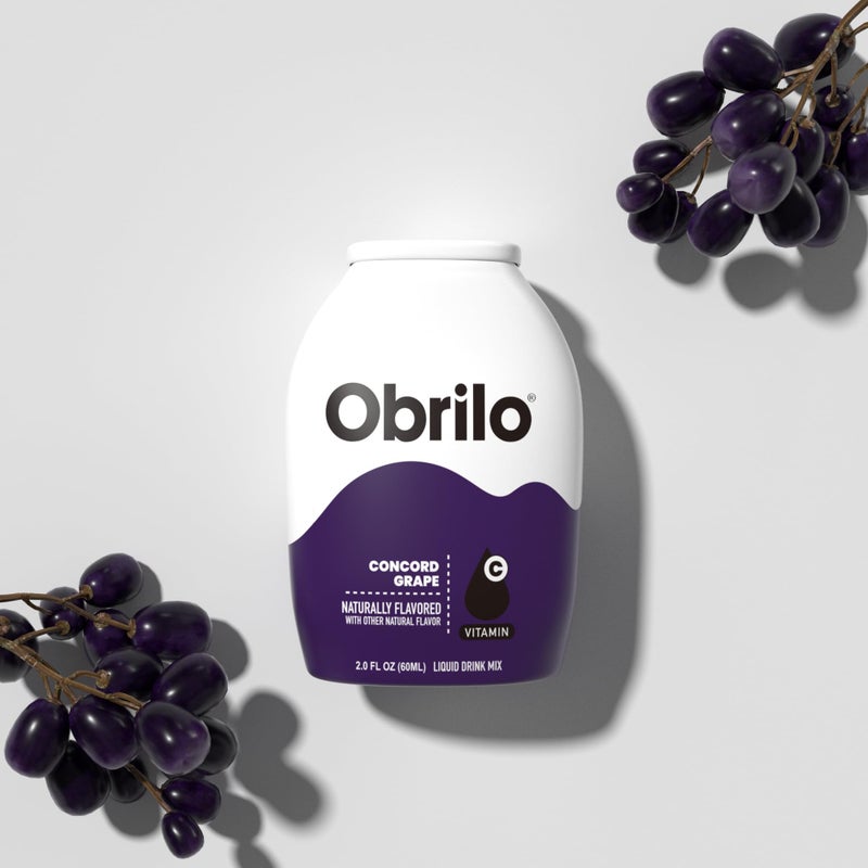 Obrilo Water Enhancer Liquid Flavoring Drops - ZERO Sugar/Calorie, Dye Free, Naturally Flavored Drink Syrup, 2.0 fl oz x 5 Bottles for Kids & Adults (Concord Grape) - Image 1
