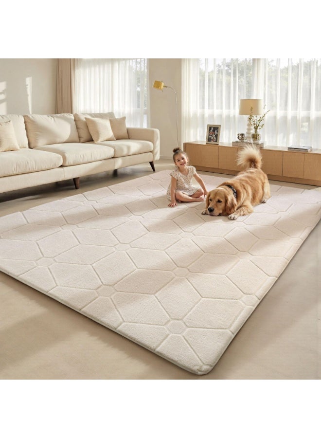 Sour Lemon Luxury Fluffy Rug 160x230cm Ultra-Soft Machine Washable & Non-Slip Shag Carpet for Living Room, Bedroom, Kids Room，Playroom, Nursery Home Decor Soft Skin-Friendly 2x3m Rugs Easy Care - Image 5