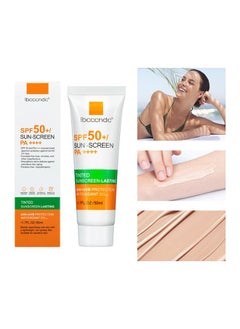 Tinted Sunscreen with SPF 50 | Hydrating Mineral Sunscreen With Zinc Oxide & Titanium Dioxide | Sheer Tint for Healthy Glow, Suitable for Sensitive Skin