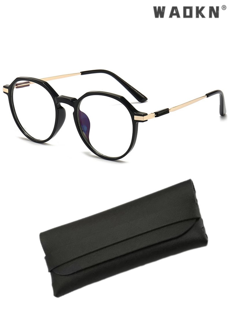 WAOKN Blue Light Blocking Glasses Blue Light Filter Computer Reading Gaming TV Phones Browline Eyeglasses Fashion Anti Eyestrain Headache Eyewear for Men Women，Eyeglass Suitable for Computer & Gaming  - Image 1
