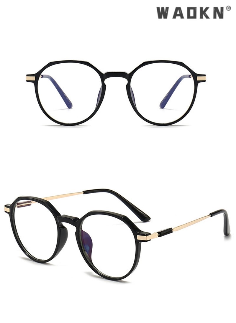 WAOKN Blue Light Blocking Glasses Blue Light Filter Computer Reading Gaming TV Phones Browline Eyeglasses Fashion Anti Eyestrain Headache Eyewear for Men Women，Eyeglass Suitable for Computer & Gaming  - Image 4