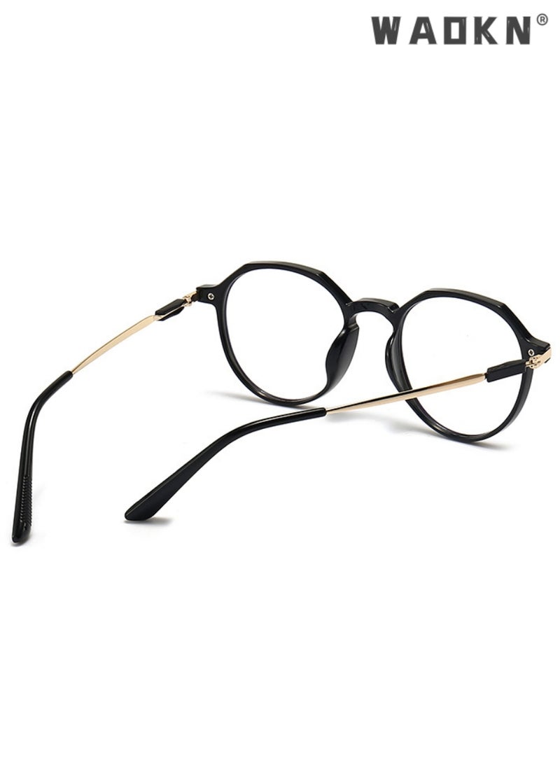 WAOKN Blue Light Blocking Glasses Blue Light Filter Computer Reading Gaming TV Phones Browline Eyeglasses Fashion Anti Eyestrain Headache Eyewear for Men Women，Eyeglass Suitable for Computer & Gaming  - Image 3
