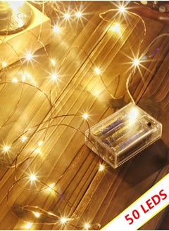 Generic 50 LED Waterproof Battery Operated Fairy Twinkle String Lights Yellow(5M 16 Ft )  - Image 2