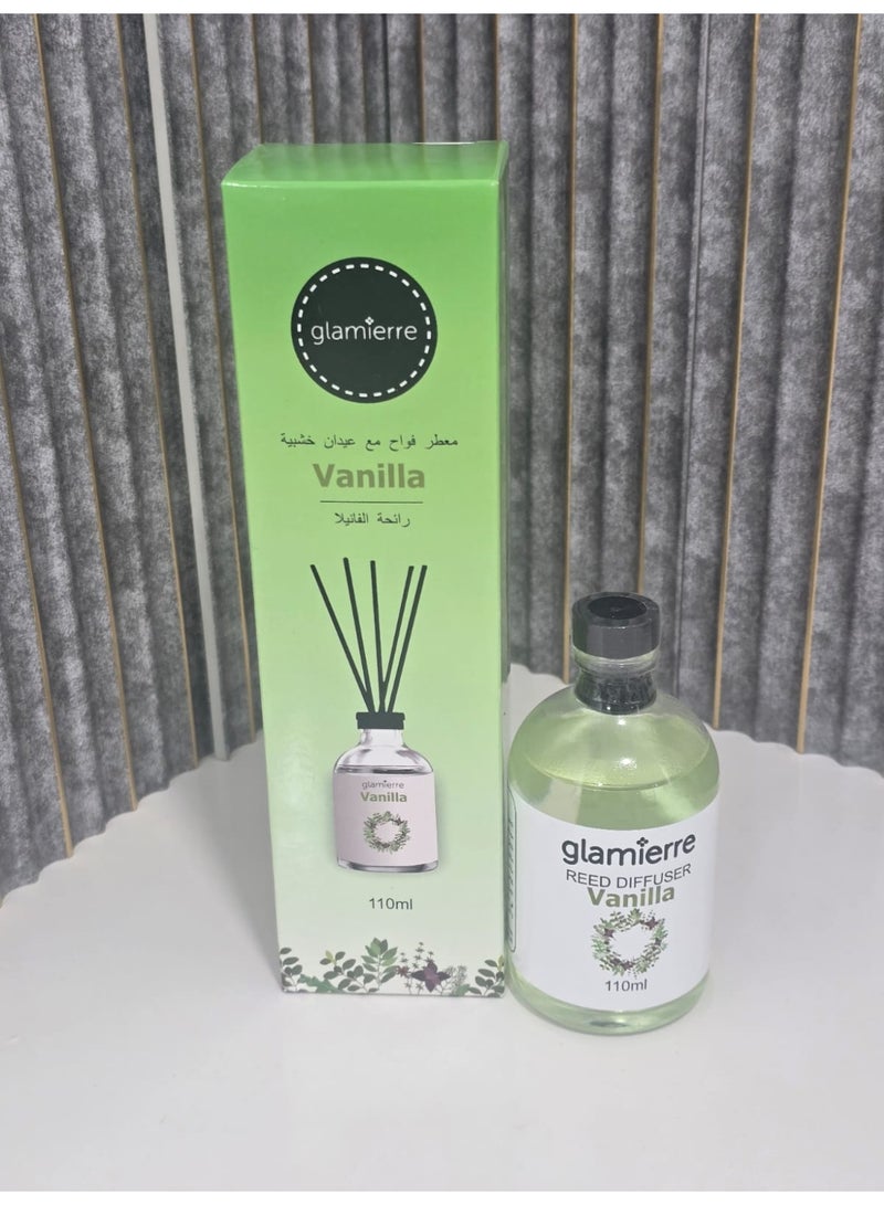 جلامير موزع عطور مع اعواد خشبية 110ملي برائحة ( المحيط  - الفانيليا ) - Image 4