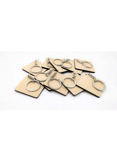 Maitri Maitri 40 Pcs Square Shape Key Chains with Ring 50 x 50 mm Mandala Art MDF Board Suitable for Decoupage MDF Art and Craft It is Suitable for All Type of Craft and Painting Activities 