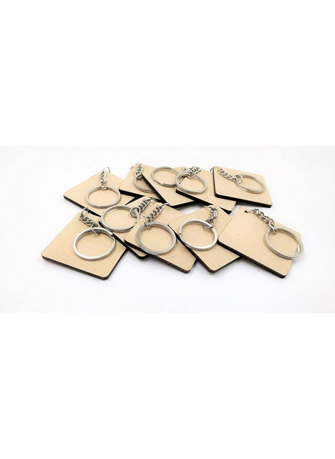 Maitri 40 Pcs Square Shape Key Chains with Ring 50 x 50 mm Mandala Art MDF Board Suitable for Decoupage MDF Art and Craft It is Suitable for All Type of Craft and Painting Activities