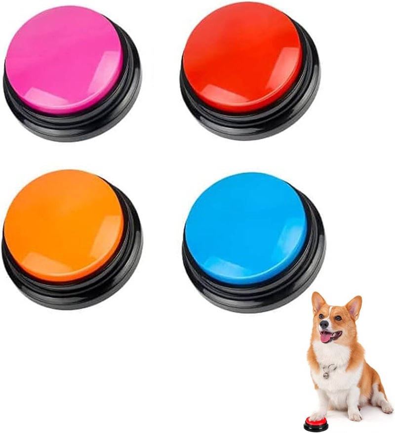 BoArt Voice Recording Button, Dog Buttons for Communication Pet Training Buzzer, 30 Second Record&Playback, Voice Recording Clicker for Cat, Puppy, Pet Trainin, Funny Gift for Study Office Home 4 Pcs - Image 1
