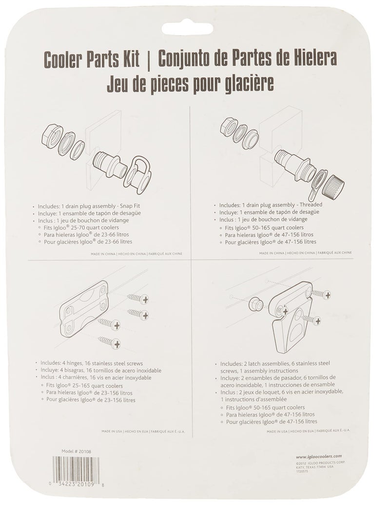 Igloo طقم قطع إيغلو لصناديق الثلج، أبيض، 8.5" × 2" × 9" - Image 2