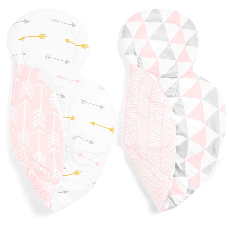 BaeBae Goods Infant Insert Compatible with 4Moms Mamaroo & Rockaroo â€“ Car Seat Insert 2 Pack â€“ Reversible Infant Car Seat Insert â€“ Soft Plush Minky Car Seat Head Support Insert - Image 3
