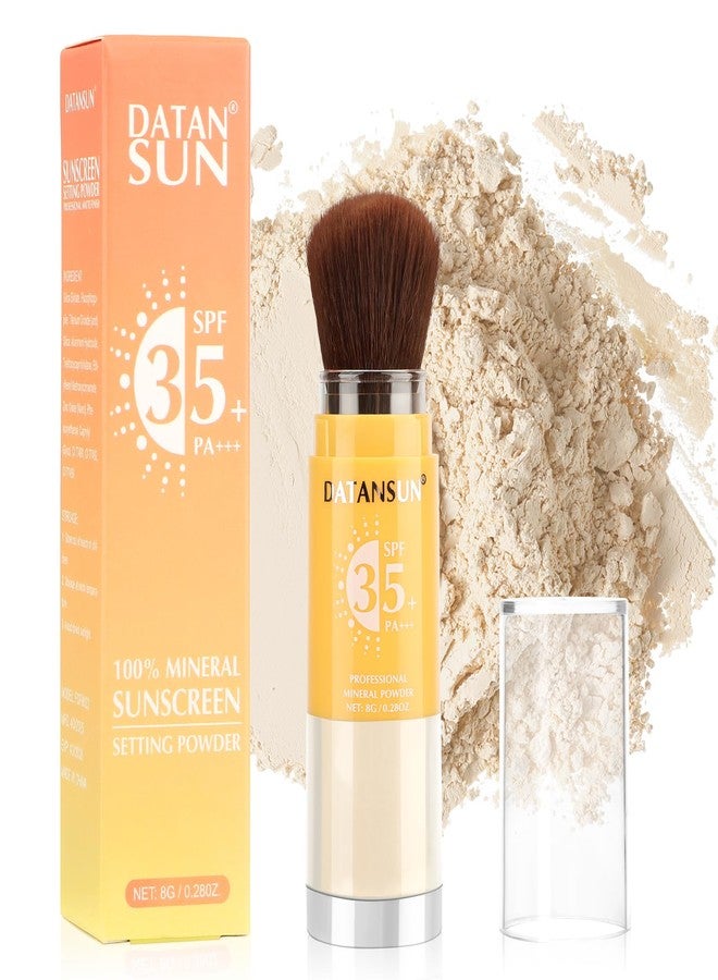 DATANSUN 2 IN 1 Powder Sunscreen For Face【SPF 35】【Oil Control】【Lightweight】Matte Finish Mineral Sunscreen Setting Powder For All Skin，02-Translucent - Image 1