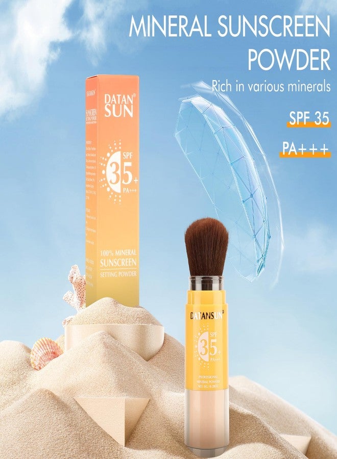 DATANSUN 2 IN 1 Powder Sunscreen For Face【SPF 35】【Oil Control】【Lightweight】Matte Finish Mineral Sunscreen Setting Powder For All Skin，02-Translucent - Image 4