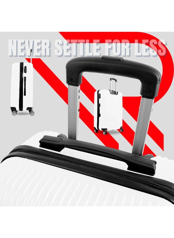 Reflection ABS Luggage Set of 3, Lightweight & 360° Silent Wheels Suitcase, ABS Hard Luggage Trolley, Travel Luggage with Spinner Wheels  (3pc Set, White) - Image 5