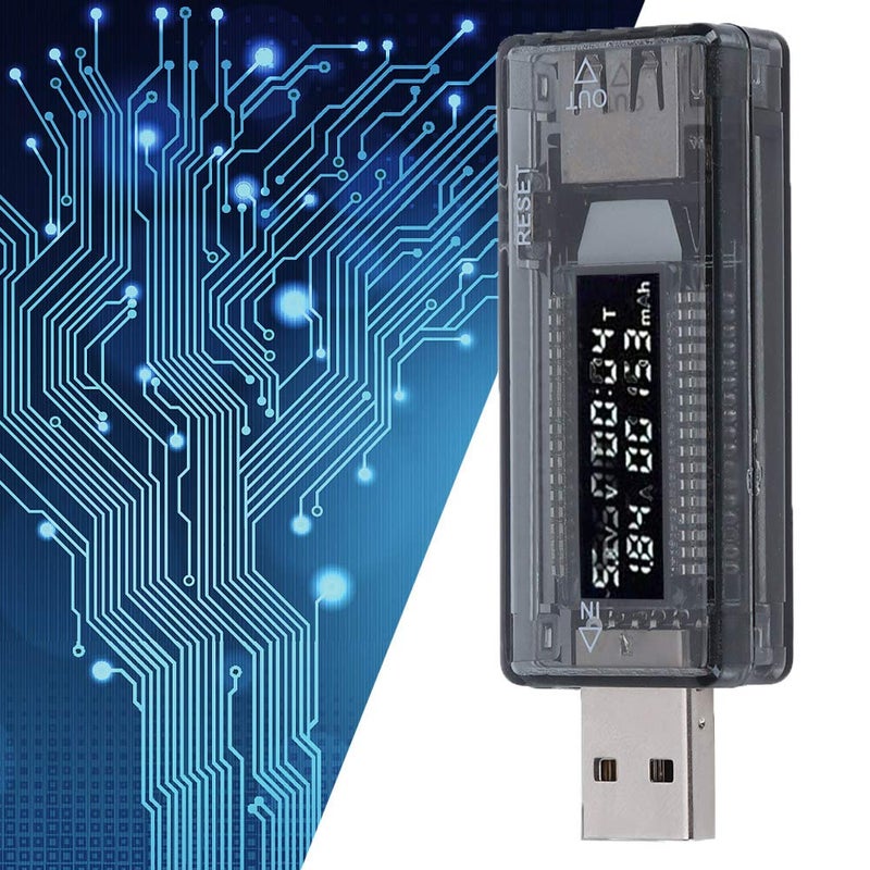اختبار طاقة USB مع مقياس الفولتية وزر إعادة الضبط ووظيفة الذاكرة لقياس الشاحن السريع والجهد والتيار والسعة - Image 5
